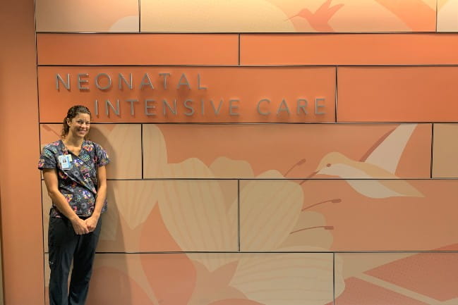 MUSC Certified Neonatal Therapist Jamie Snape in the Neonatal Intensive Care Department.