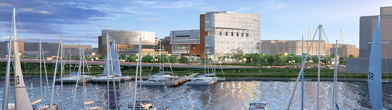 Artists rendering of the view of the Shawn Jenkins Children's Hospital from the Ashley River