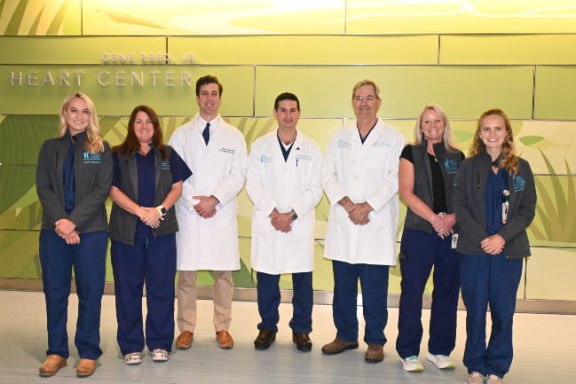 MUSC Kids Cardiothoracic Surgery team, left to right: Eleta Donelan, PA-C Jennifer Reeves, PA-C L. Mac Felmly, M.D. Minoo N. Kavarana, M.D. Scott M Bradley, M.D. Catherine Rubinstein, NP Jacquelyn Corsi, PA-C