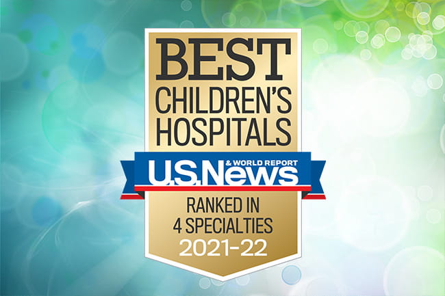 Ranked Best Children's Hospitals in 4 specialties by US News and World Report