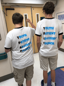 Y-PAC members wearing Youth-Patient Advisory Council shirts