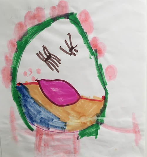 a child's drawing of a person