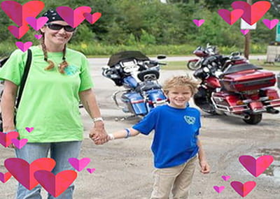 Jennifer Young and son Brice Young following the Sept. 12 memorial bike ride with friends honoring Alex Young.