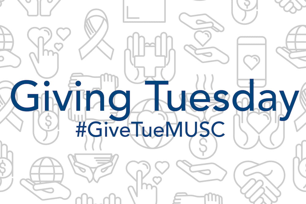 Assortment of logos conveying donating with text overlaid that says Giving Tuesday