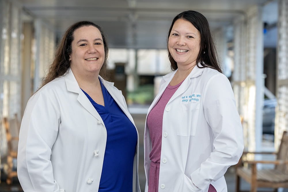 Pediatric dermatologist Dr. Lara Wine Lee (left) and pediatric allergist Dr. Kelli Williams (right)